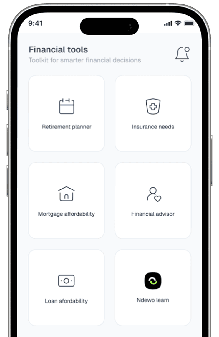 financial tools display in mobile phone